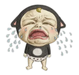 😭 bebê, chorando, triste, infante, desenho animado, emoção, aflição whatsapp sticker