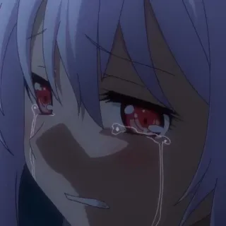 😭 anime, triste, chorando, garota, lágrimas telegram sticker
