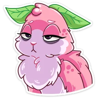 😐 สติกเกอร์, การ์ตูน, สัตว์, น่ารัก, สีชมพู, กระต่าย telegram sticker