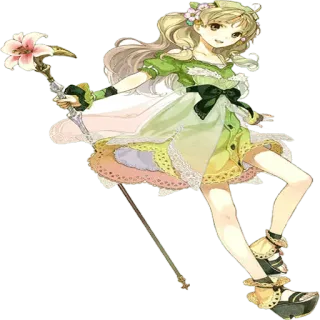 🙂 anime, girl, flower, dress, cartoon, cute whatsapp sticker