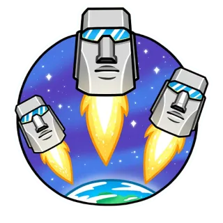 🚀 Isola di Pasqua, Moai, Razzo, Spazio, Terra, Statue, Occhiali da sole, Viaggi, Pietra telegram sticker