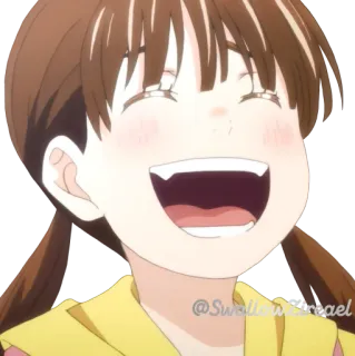 😂 @SwallowIsrael Anime, Cô gái, Nụ cười, Hạnh phúc, Phim hoạt hình telegram sticker