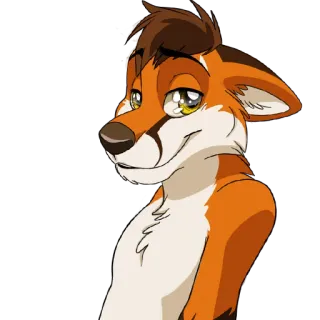 😌 лиса, фурри, антропоморфный, мультик, персонаж, животное, иллюстрация telegram sticker