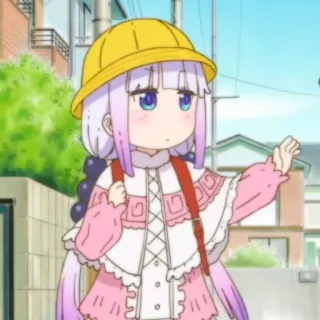 🍚 Kanna Kamui Miss Kobayashi's Dragon Maid Anime, Dragão, Escola, Fofo, Kanna, Kanna Kamui whatsapp sticker