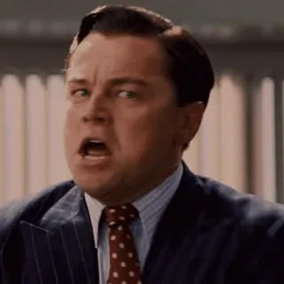 🎤 leonardo dicaprio, meme, gracioso, actor, expresión, celebridad, el lobo de wall street telegram sticker