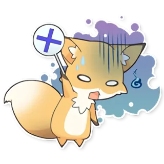 😰 Fuchs, Anime, süß, Fail, Kreuz, negativ, enttäuscht whatsapp sticker