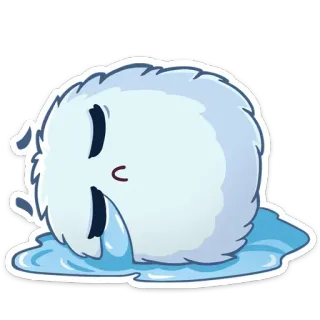 😭 雪球, 冰, 寒冷, 冬天, 卡通, 斑点 telegram sticker