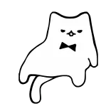 ☺️ gato, pegatina, gato blanco, pajarita, lindo, animal, dibujos animados telegram sticker