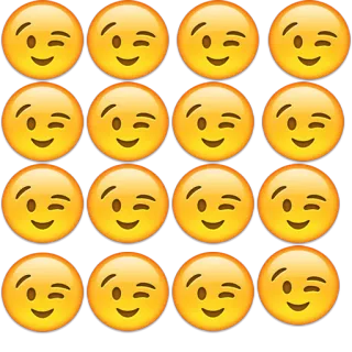 😉 Emojis, Sonrisas, Guiño, Feliz, Divertido whatsapp sticker