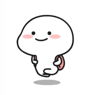 🎒 Cartone animato, Carino, Personaggio, Blob, Felice, Sorridendo whatsapp sticker