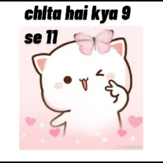 😉 chlta hai kya 9
se 11 lindo, gato, dibujos animados whatsapp sticker
