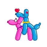 🔞 Luftballontier, Hund, Cartoon, Liebe, Herz, skurril whatsapp sticker