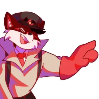 👉 만화, 여우, 동물, 캐릭터, 모자, 코트, 멜빵 telegram sticker