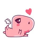 😘 love, cute, pink, monster, cartoon, heart telegram sticker
