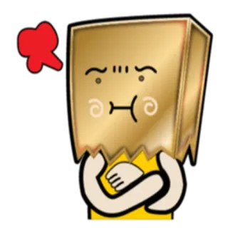 😡 angry, frustrated, paper bag, cartoon, emoji, mood, character whatsapp sticker