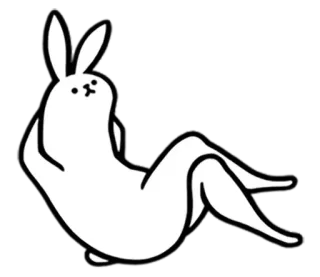 💁 lapin, lapinou, animal, mignon, kawaii, drôle, assis, relax whatsapp sticker