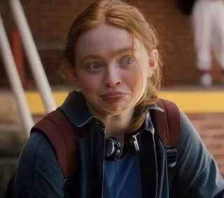 ☹️ Max Mayfield Stranger Things Max Mayfield, Stranger Things, Sadie Sink, Girl, Teenager, Redhead telegram sticker