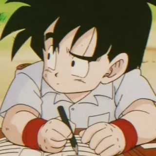 🔥 Gohan Dragon Ball 悟饭, 龙珠, 动漫, 写作, 学习, 学校, 男孩 telegram sticker