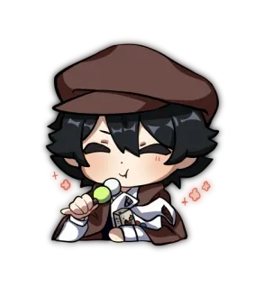 🍡 Fyodor Dostoevsky Bungou Stray Dogs Anime, Chibi, Fofo, Dango, Fanart, Fiódor Dostoiévski, Bungo Stray Dogs telegram sticker