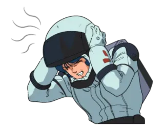 😰 Аниме, Гандам, Меха, Шлем, Пилот telegram sticker
