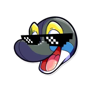 😎 lunettes de soleil, dessin animé, lunettes, drôle, mème telegram sticker