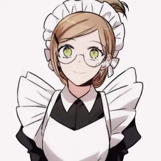 💸 maid, anime, character, cartoon, woman, glasses, apron telegram sticker