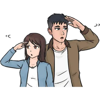 🫡 인사, 존경, 인사말, 커플 telegram sticker