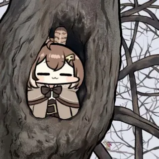 😌 Mumei Anime, Hololive, Vtuber, Lucu, Burung hantu, Kartun telegram sticker