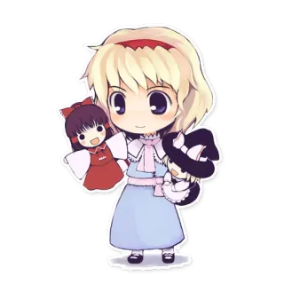 😀 Anime, Cartoon, Puppen, Süß, Kawaii, Blonde Haare, Touhou Project telegram sticker