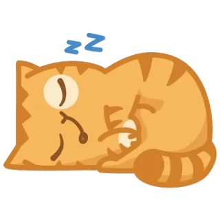 😴 kat, slapen, zzz, oranje, schattig, lui, dutje whatsapp sticker