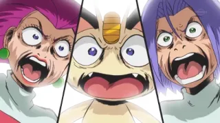 😨 Meowth Pokemon 动漫, 宝可梦, 喵喵, 火箭队, 生气, 搞笑 telegram sticker