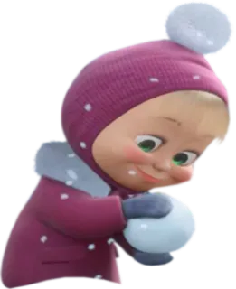😌 Masha Masha and the Bear Masha, Masha dan Beruang, kartun, salju, musim dingin, gadis telegram sticker