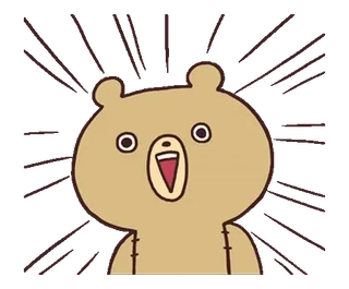 🍡 bear, cartoon, cute, shocked, surprised, emotion, animal telegram sticker