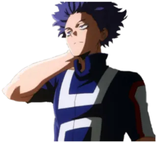 😐 Hitoshi Shinso My Hero Academia 动漫, 我的英雄学院, 人, 心操人使, 青少年, 学生 telegram sticker
