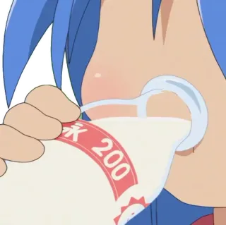 🥛 200 Anime, Leche, Bebiendo, Botella telegram sticker