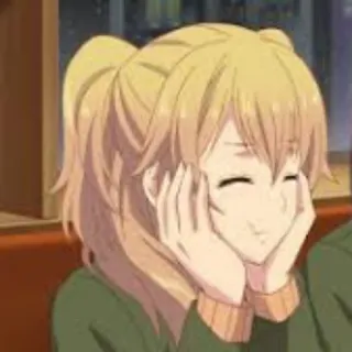 ☺️ anime, blonde, girl, smiling, cute whatsapp sticker