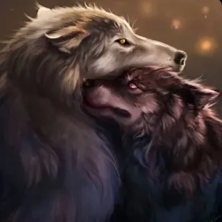 🫂 loup, animaux, amitié, amour, loups, faune, canin telegram sticker