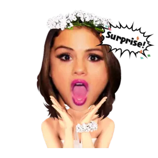😧 Surprise! surpresa, chocada, mulher, coroa de flores, exclamação whatsapp sticker