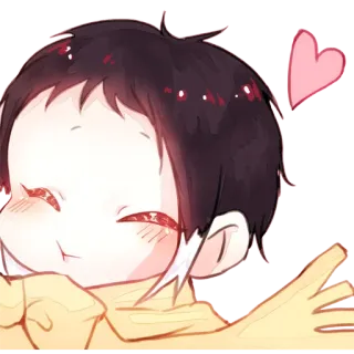 😚 Anime, Niedlich, Kawaii, Chibi, Herz, Illustration telegram sticker