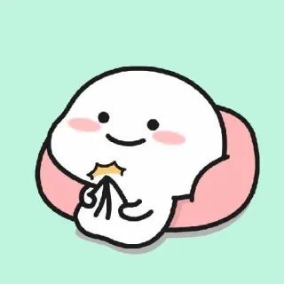 🙂 Kartun, Blob, Kawaii, Lucu, Pangsit, Makanan, Makan whatsapp sticker