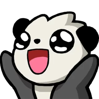 😃 Panda, Fofo, Animal, Desenho animado, Feliz telegram sticker