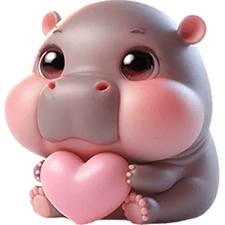 Малыш-бегемотик @Nyasticks whatsapp stickers