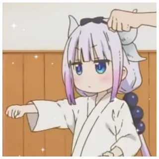 🐇 Kanna Kamui Miss Kobayashi's Dragon Maid Anime, Dragon, Mignon, Kanna, Kobayashi, Fille telegram sticker