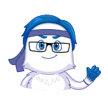 ๐ cartoon, character, glasses, waving, animation telegram sticker