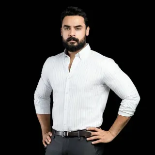😱 hombre, retrato, barba, camisa blanca, guapo, actor, celebridad whatsapp sticker
