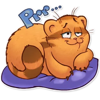 😉 Prrr... cat, cute, animal, pet, sleepy whatsapp sticker