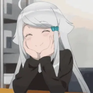 🥰 Anime, Mädchen, Süß, Kawaii, Lächelnd, Fröhlich, Cartoon whatsapp sticker