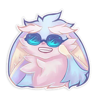 😎 sticker, lindo, gafas de sol, esponjoso, dibujos animados telegram sticker