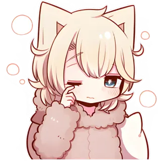 🥱 orecchie da gatto, anime, cartone animato, carino, soffice, kawaii whatsapp sticker