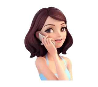 📱 mujer, teléfono, chica, hablando, dibujos animados, comunicación telegram sticker